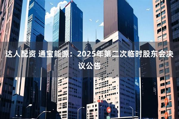 达人配资 通宝能源：2025年第二次临时股东会决议公告