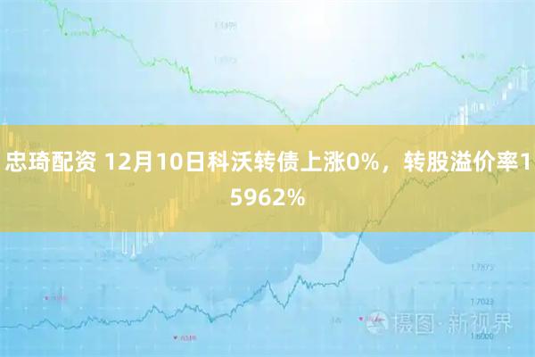 忠琦配资 12月10日科沃转债上涨0%，转股溢价率15962%