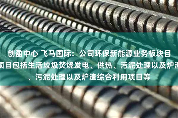 创盈中心 飞马国际：公司环保新能源业务板块目前在运营的主要项目包括生活垃圾焚烧发电、供热、污泥处理以及炉渣综合利用项目等